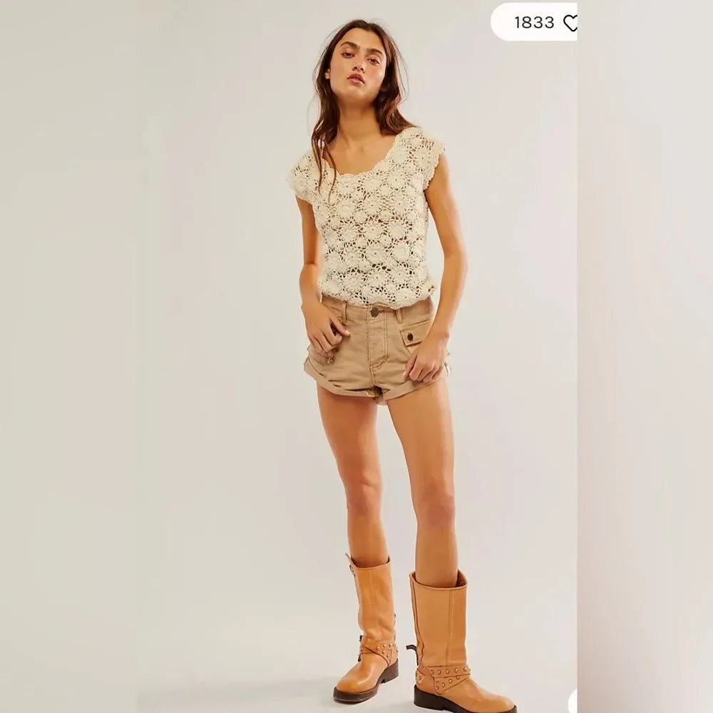 Free People One Teaspoon Dark Khaki Cadet Bandit Low-waist Short NWT Size 30
